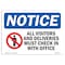 Signmission Safety Sign, OSHA Notice, 3.5" Height, 5" Width, OSHA-Visitors-Sign-, Landscape OS-NS-D-35-L-17063 - alternate 1